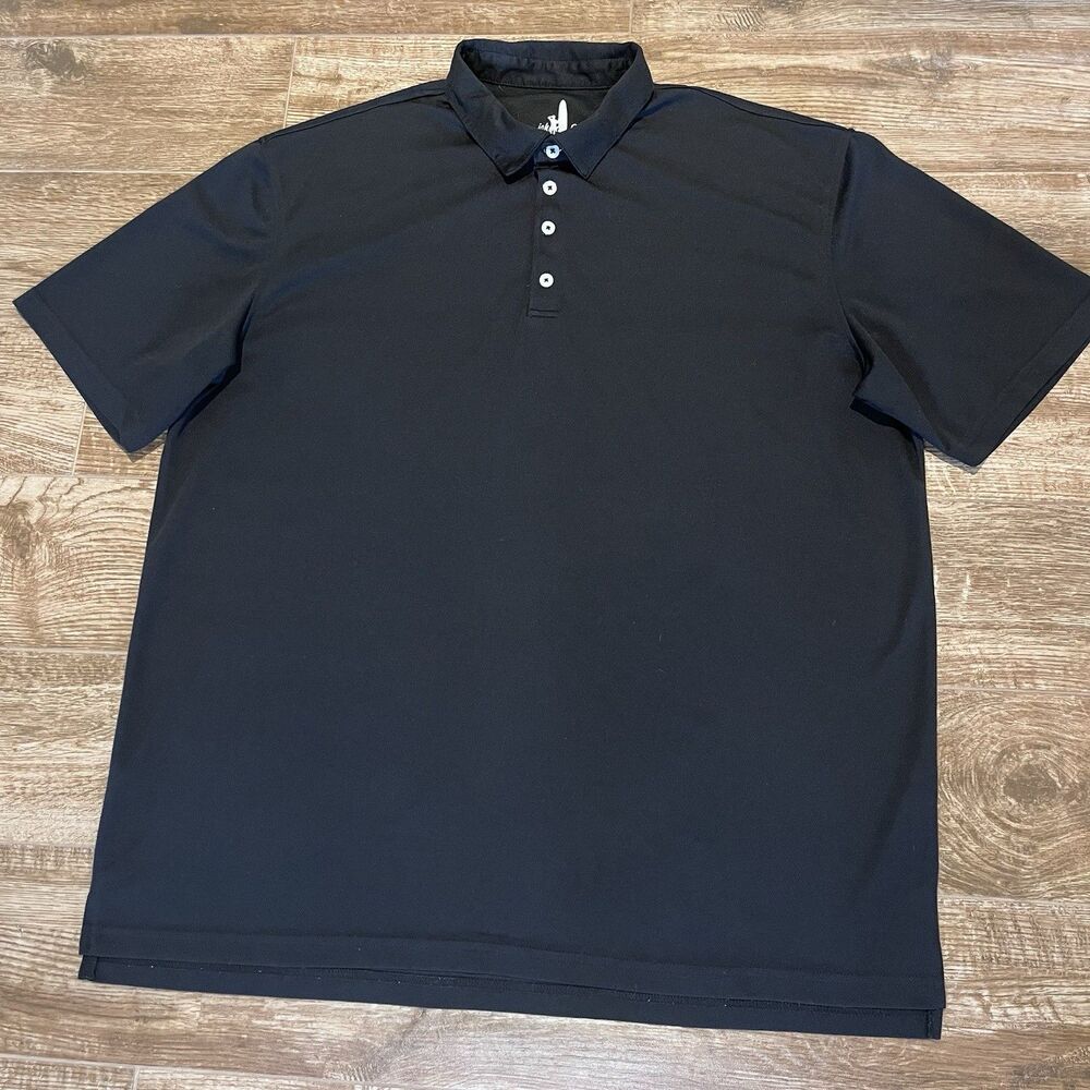 Johnnie-O Prep-Formance Polo Shirt Mens 2XL Black Solid Golf Performance Top XXL